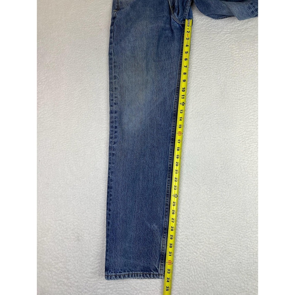 Levis 505 Mens 36x34 Blue Regular Straight Denim Jeans Medium Wash 00505-4891 - Picture 15 of 16